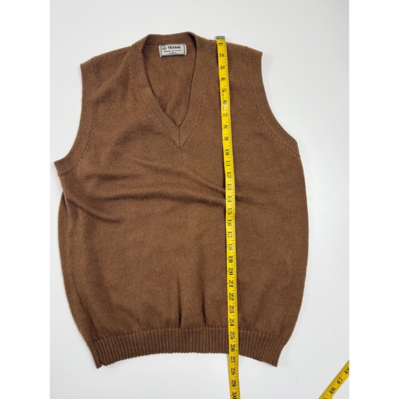 Texaal Alpaca Vest Made in Peru, V‎ Neck Knit Sleeveless Sweater Brown - Picture 4 of 5
